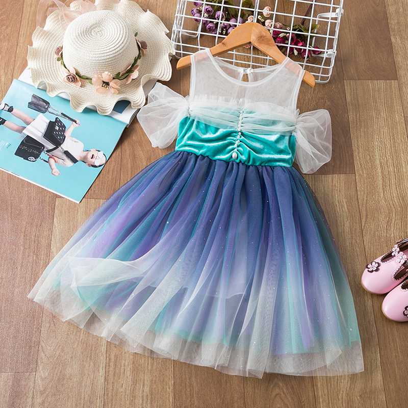 Girls Party Gradient Floral Dress Naked Shoulder Princess Vestido Children Lace Flannel Birthday Costume Kids Fancy Wedding Wear, Blue
Girls Party Gradient Floral Dress Naked Shoulder Princess Vestido Children Lace Flannel Birthday Costume Kids Fancy Wedding Wear, Blue