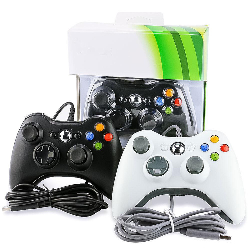 Hot wired controller Xbox 360 Joypad Gamepad Black/White Controller With Retail box от DHgate WW