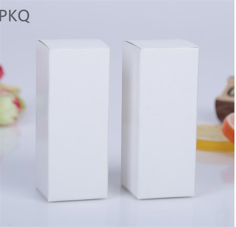 100pcs Gift Wrap 10ml/20ml/30ml/50ml/100ml White Black Kraft Paper packaging Box Dropper Bottle Cosmetics Party Gift tubes cardboard Boxes
