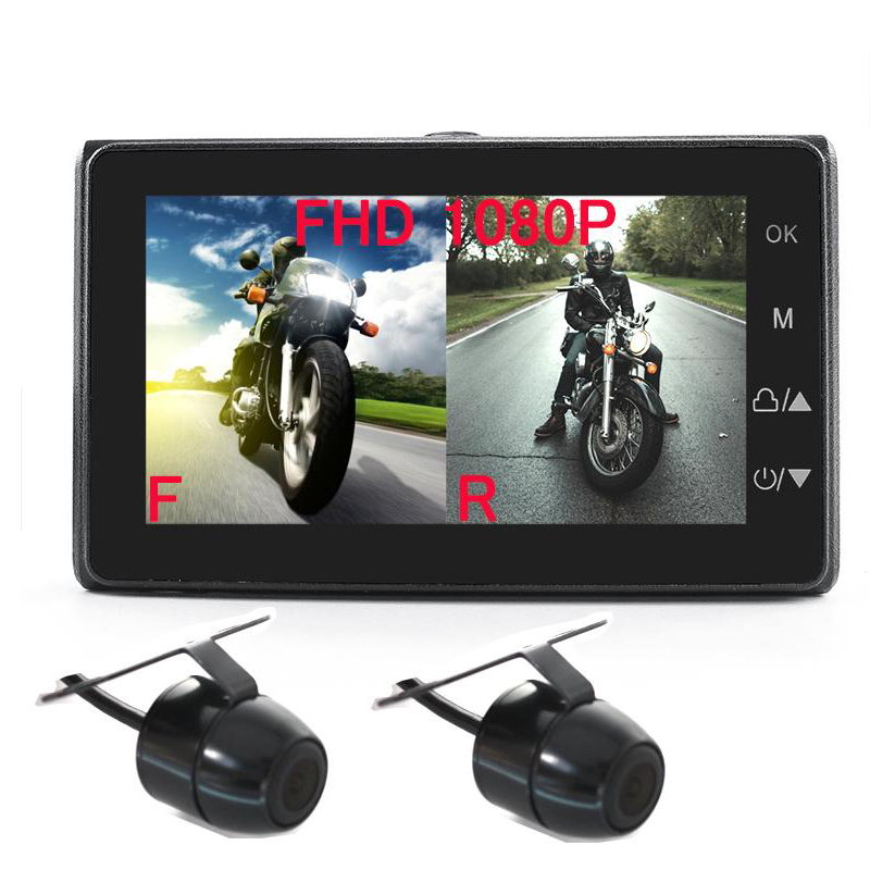 New Update 3 inch LCD Screen Dual Cameras Mini 1080P Motorcycle DVR Waterproof Video Recorder With G-Sensor Motor Dash Camera