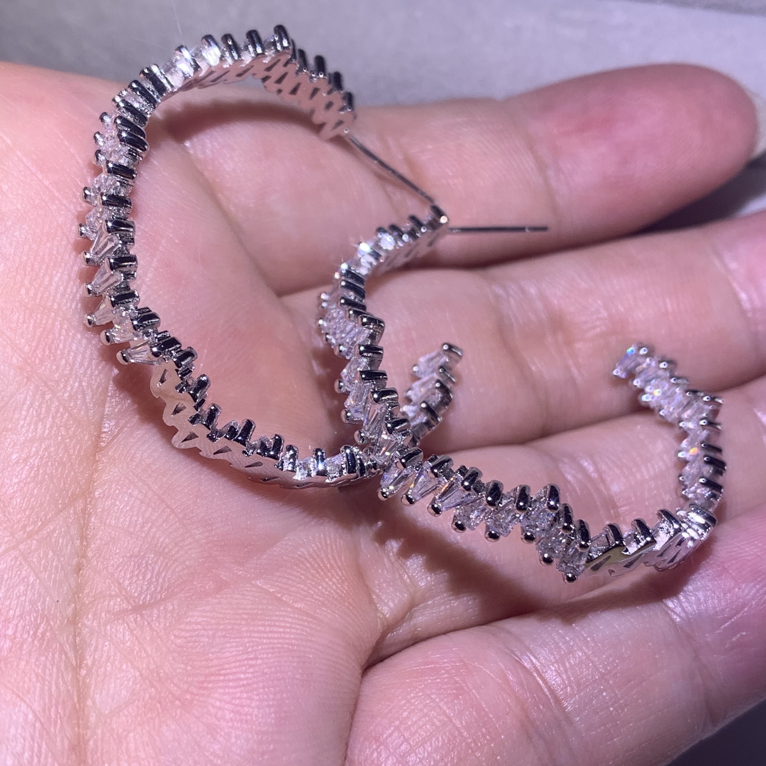 Irregular Sterg Sier Hip Hop Stud Earrings for Women, T Princess Cut 5A CZ Dia Wedding Earring Jewelry Gift