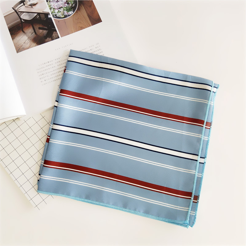 50*50CM Fashion Women Elegant Square Silk Feel Satin Scarf Skinny Retro Head Neck Hair Tie Band D19011106
