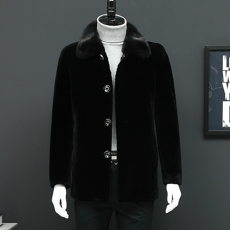 Real Fur Coat Winter Jacket Men Real Collar Sheep Shearling Fur Coat Warm Wool Jackets Veste Homme L16901S YY332, Black
Real Fur Coat Winter Jacket Men Real Collar Sheep Shearling Fur Coat Warm Wool Jackets Veste Homme L16901S YY332, Black