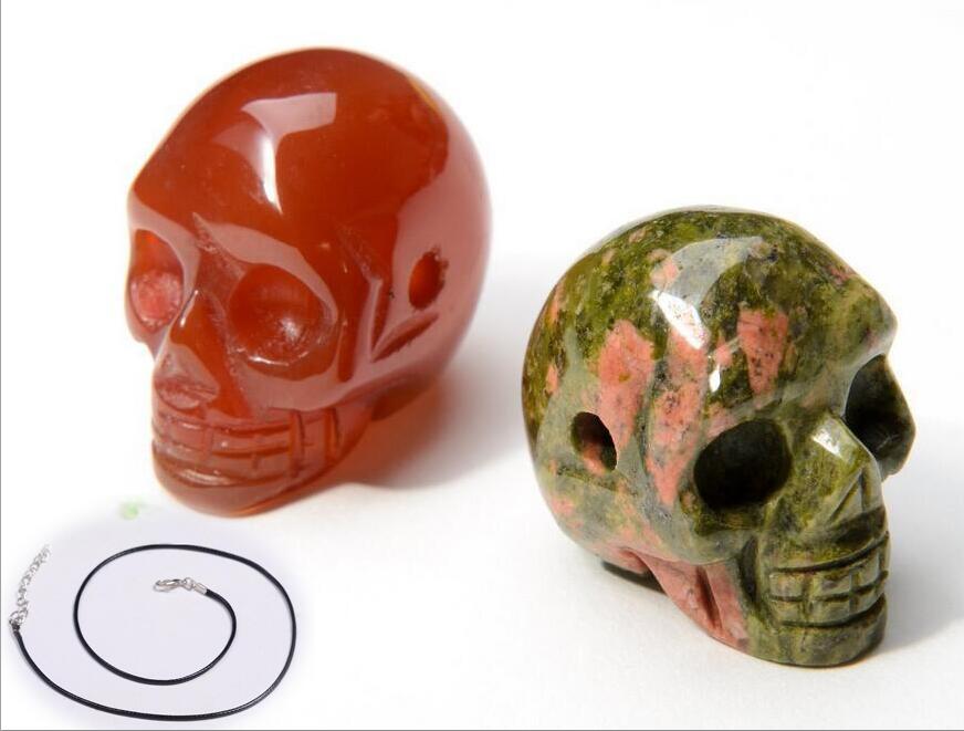 New Natural Stone Skull Pendant Necklaces Men Women Turquoise Gemstone Agate Quartz Crystal Skeleton Pendants With Chain Mixed Colors
New Natural Stone Skull Pendant Necklaces Men Women Turquoise Gemstone Agate Quartz Crystal Skeleton Pendants With Chain Mixed Colors