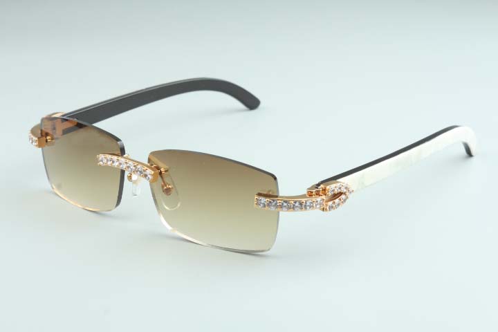 2021 Endless Luxury Diamond Sunglasses 3524012-B10 Natural mixing Horn Glasses Lens 3.0 Thickness