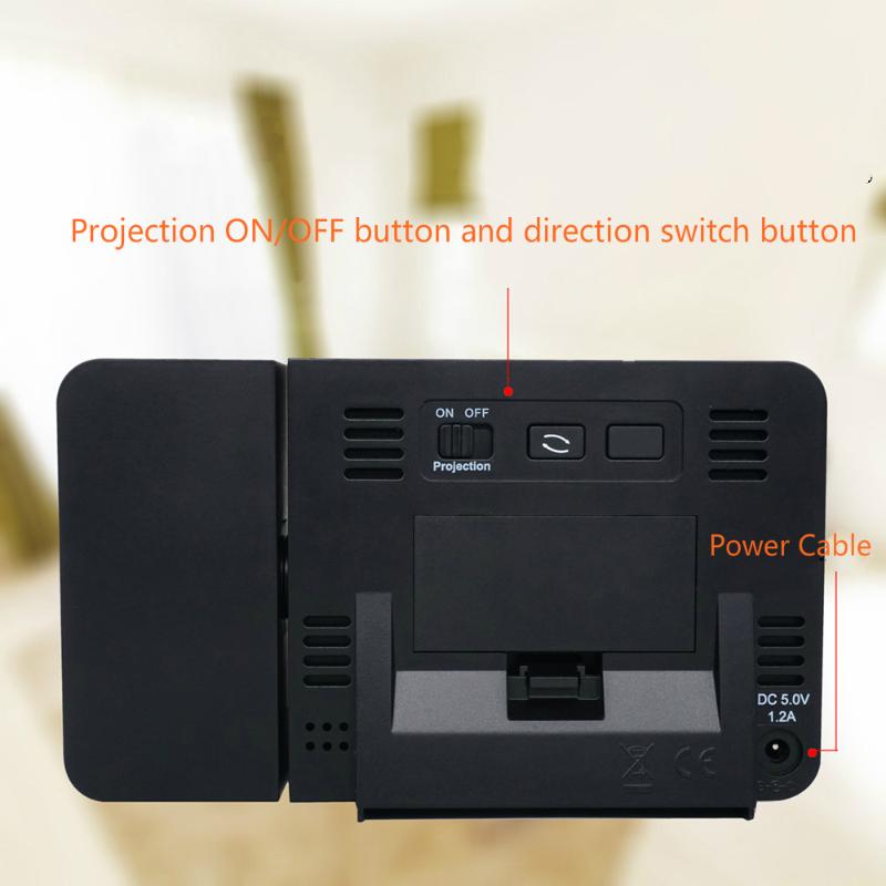 FanJu FJ3531B Projection Clock Desk Table Led Digital Snooze Alarm Backlight Projector Clock With Time Temperature Projection