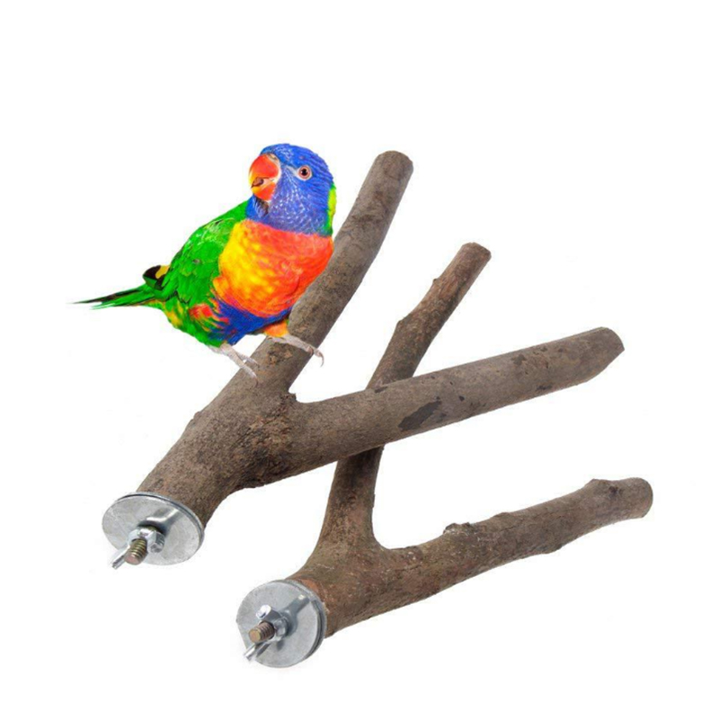 1 Pcs Parrot Wood Tree Fork Station Bar Hamster Branch Two Points Tree Fork Dragon Cat Squirrel Bird Toy Gnawing Toy Accessories