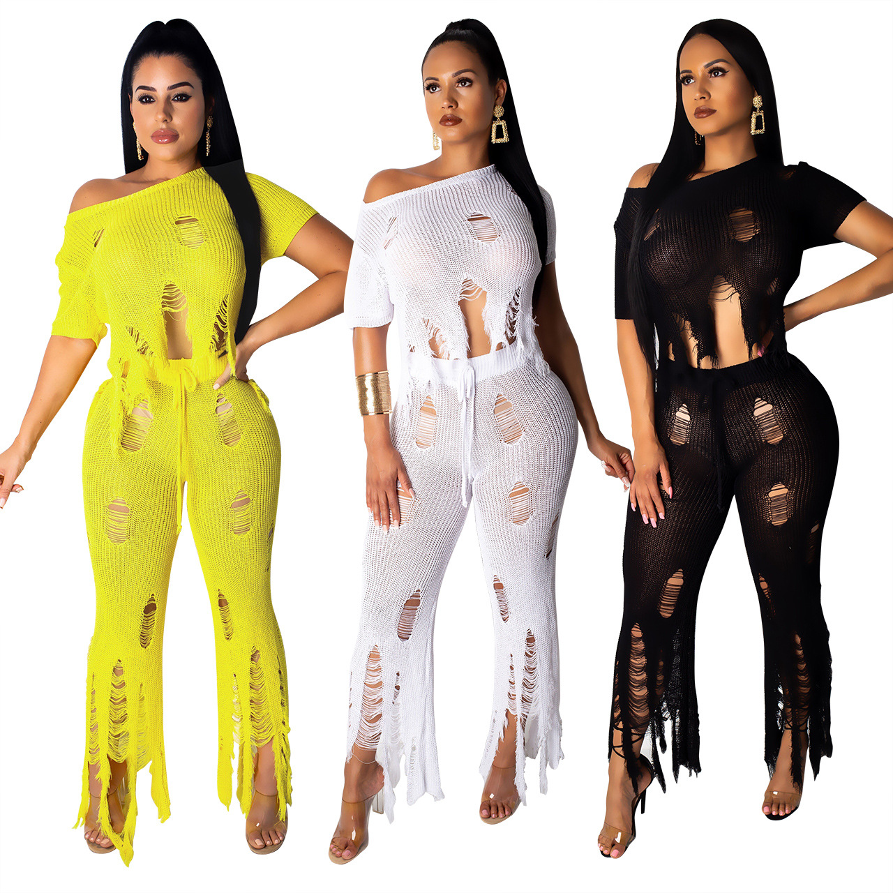 Q279 European and American sexy women's clothing Women's 2020 fashion clothes two-piece suit, Yellow
Q279 European and American sexy women's clothing Women's 2020 fashion clothes two-piece suit, Yellow
