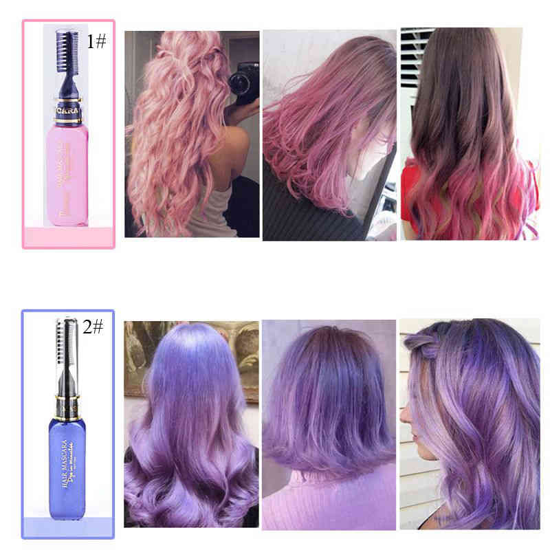 TEAYASON 13 Colors One-time Hair Color Hair Dye Temporary Non-toxic DIY Hair Color Mascara Dye Cream Blue Grey Purple