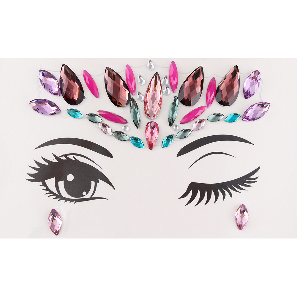 Temporary Tattoo Face Jewelry Gems Rhinestone Decoration Party Makeup Body Shining Festival Flash Tattoos Body Art Stickers D19011202