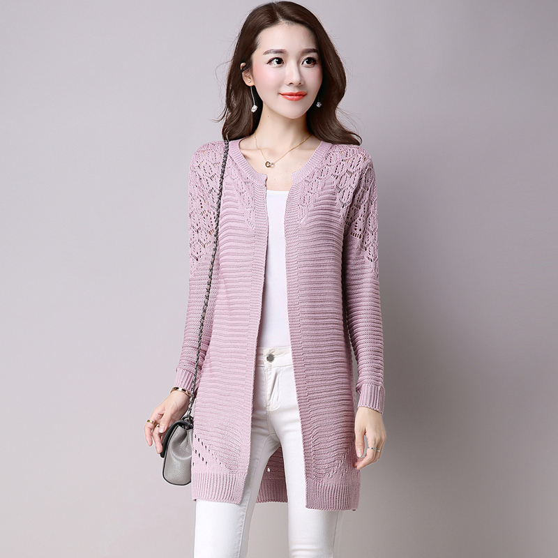 2020 spring knit sweater women' cardigan new long-sleeved long section outside the hollow sweater jacket coat, Beige
2020 spring knit sweater women' cardigan new long-sleeved long section outside the hollow sweater jacket coat, Beige