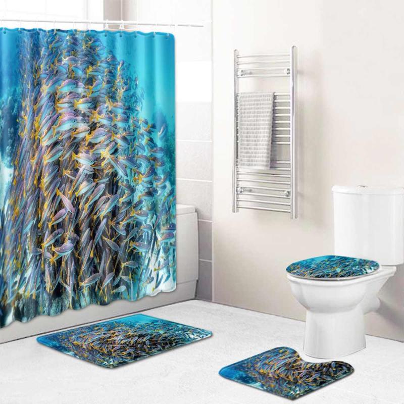 Marine Printed Bathroom Set Non-slip Absorbent Cushion Shower Curtain Carpet Toilet Seat Bathroom Accessories 4/3/1 Piece
Marine Printed Bathroom Set Non-slip Absorbent Cushion Shower Curtain Carpet Toilet Seat Bathroom Accessories 4/3/1 Piece