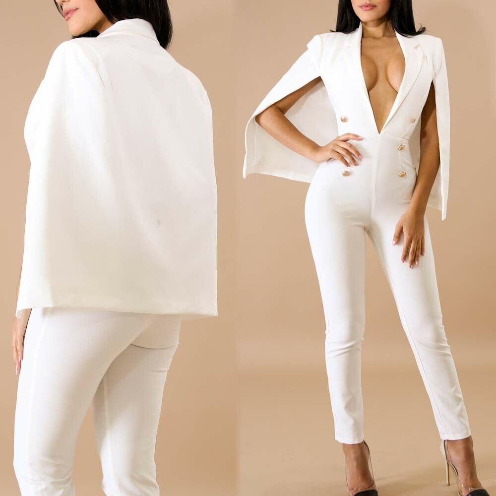 Sexy Women Ladies V Neck 2 Pieces Business Pants Suits Double Breasted Custom Made Mother's Dress Formal Evening Wear Tuxedos(Jacket+Pants)