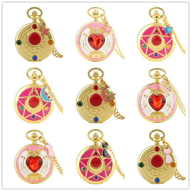 Steampunk Fashion Watches Golden Sailor Moon Magic Girl Pentagram Case Japanese Anime Women Lady Quartz Pocket Watch Necklace Chain Gift, Customize
Steampunk Fashion Watches Golden Sailor Moon Magic Girl Pentagram Case Japanese Anime Women Lady Quartz Pocket Watch Necklace Chain Gift, Customize