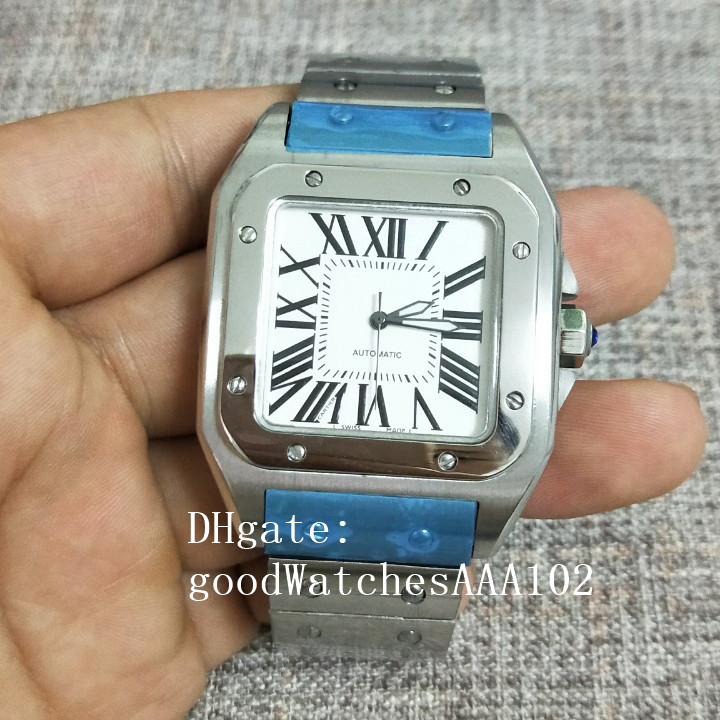 Classic Series silver Roman numerals watch white dial automatic Mechanical Stainless Steel men's