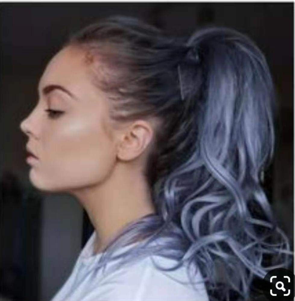 Fashion new grey wavy human hair pony tail wraps loose wavy gray drawstring clip in ponytail hairpiece 100g 120g free ship