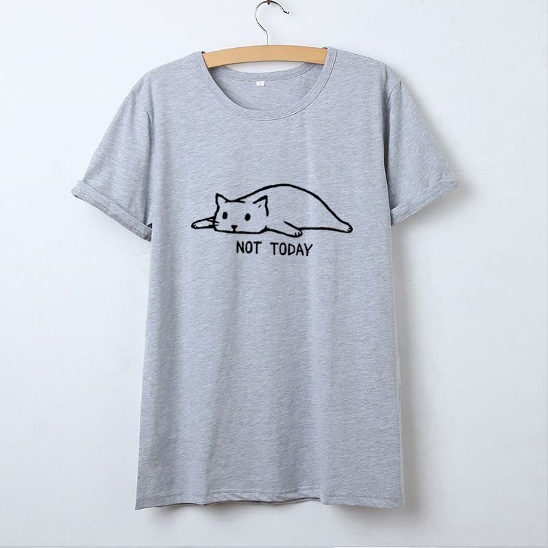 Cartoon Kawaii Cat Tshirt Women Graphic Tees Not Today Letters Funny T Shirt Women Top Femme, White
Cartoon Kawaii Cat Tshirt Women Graphic Tees Not Today Letters Funny T Shirt Women Top Femme, White