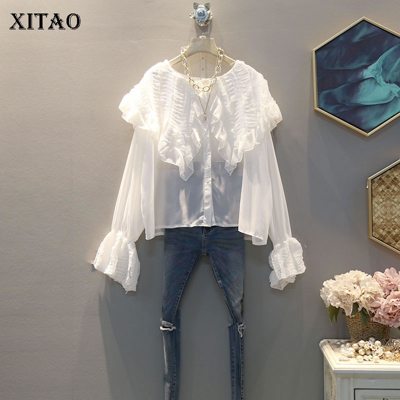 X XITAO Korean Style Fashion Doll Collar Shirt Chiffon Long Sleeve Wild Womens Tops and Blouses Trend Perspective Spring DMY3694, White dmy3694
X XITAO Korean Style Fashion Doll Collar Shirt Chiffon Long Sleeve Wild Womens Tops and Blouses Trend Perspective Spring DMY3694, White dmy3694