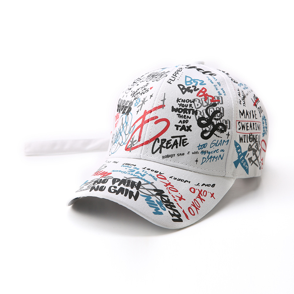 Fashion- printing baseball cap Child parent hat Long tail hip-hop hat Wholesale cap