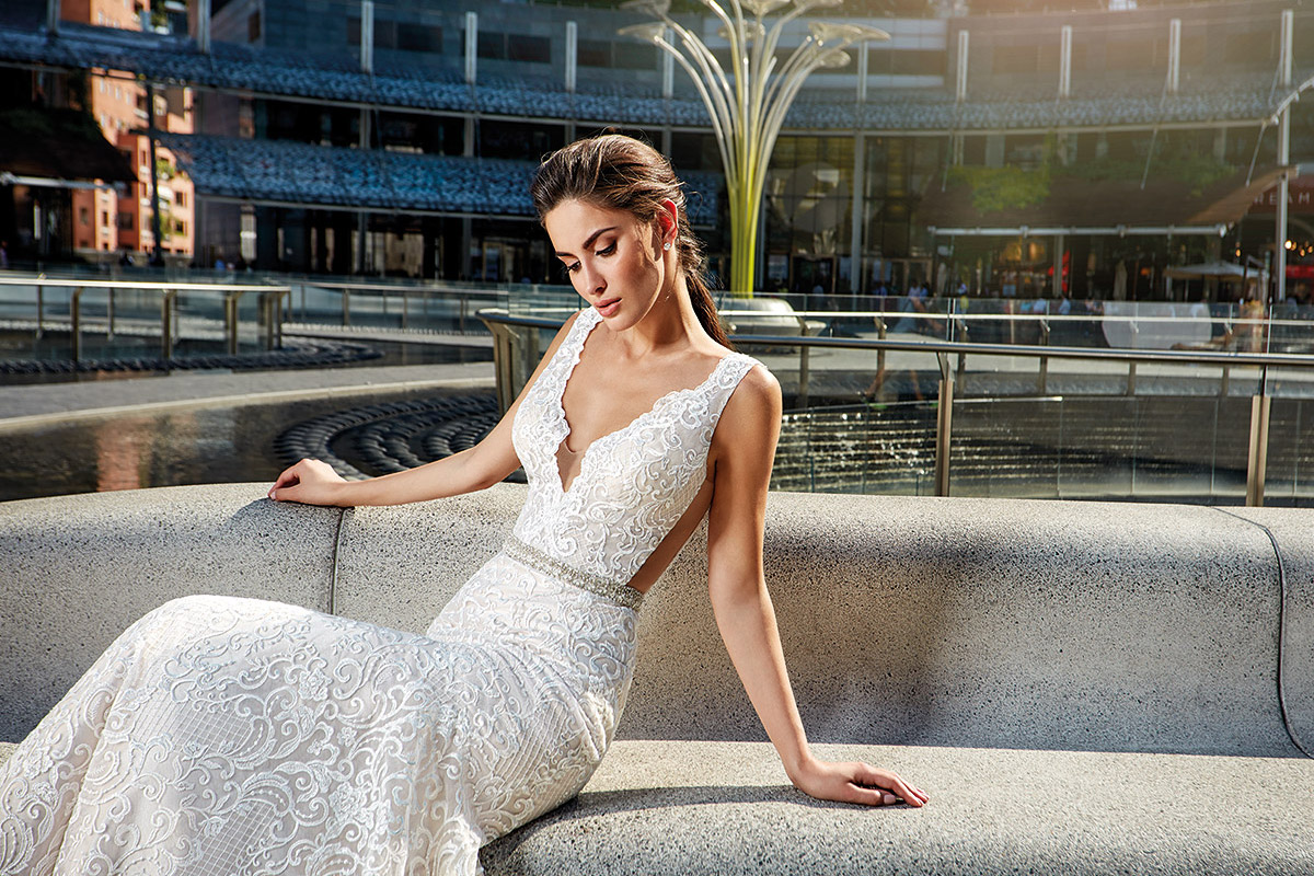 Eddy K 2019 Mermaid Wedding Dresses Full Lace Applique V Neck Sleeveless Bridal Gowns Sexy Backless Beach Wedding Dress Plus Size