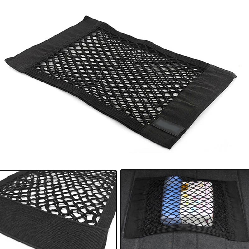 Car Back Seat Organizer Trunk Storage Bag Auto Organizer Double-deck Elastic String Net Car-styling Pocket Mesh Bag Car Accessories