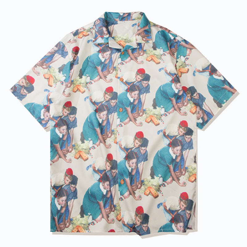 Men' Top Shirt Short Sleeve Shirt Overside Figure Print Loose Men' Short Sleeve Streetwear Men Hawaiian, Picture
Men' Top Shirt Short Sleeve Shirt Overside Figure Print Loose Men' Short Sleeve Streetwear Men Hawaiian, Picture