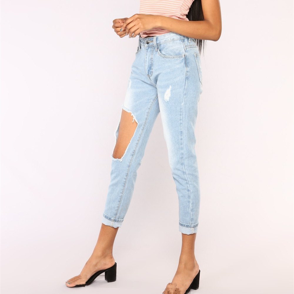 2019 Summer New Fashion Ripped Hole Jeans Women Fashion High Waist Pockets Denim Straight Pants Pencil Pants Casual Trousers, Blue
2019 Summer New Fashion Ripped Hole Jeans Women Fashion High Waist Pockets Denim Straight Pants Pencil Pants Casual Trousers, Blue