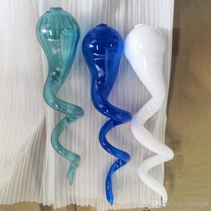 Morden Blue Mouth Blown Glass Chandelier Art Decoration Murano Crystal Pendant Lamps for Wedding Decoration