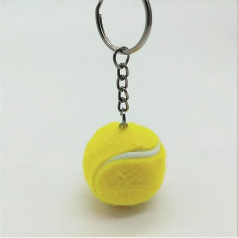 20pcs/Lot 3.5cm Tennis Creative Keychains For Bag Hanging Key Holder Metal Alloy Key Chains Key Ring Souvenir Gifts Wholesale