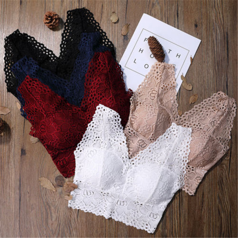 Hot Sale Tops Bra Sexy 2019 Women Sexy Lace Floral Crochet Solid Bralette Bustier Lace Crop Tops Bra V-neck Seamless Underwear, Burgundy
Hot Sale Tops Bra Sexy 2019 Women Sexy Lace Floral Crochet Solid Bralette Bustier Lace Crop Tops Bra V-neck Seamless Underwear, Burgundy