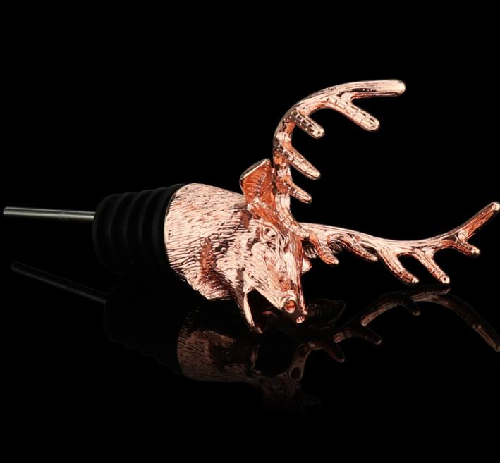 Elk Deer Head Wine Aerator Pourer made of Zinc Alloy Silicone Rubber Eco-Friendly Fantastic Beast Reuseable Spout Wine Server Tools