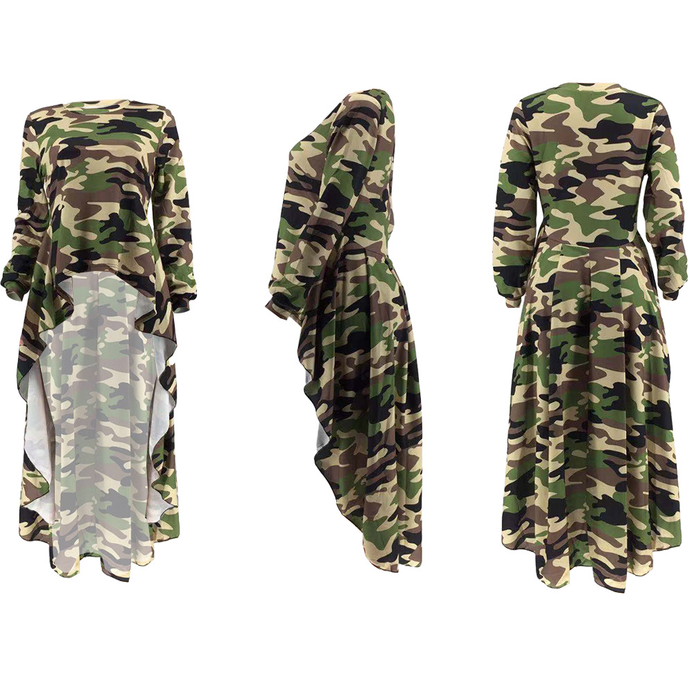 Spot T-Shirt European-style spring and summer fashion printing round neck long-sleeved casual top support mixed batch