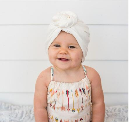 Children hat Cute Turban Hats for Baby Girls Vintage Soft Bun Knot Infant Toddler Baby Cap Newborn Hat India Hat