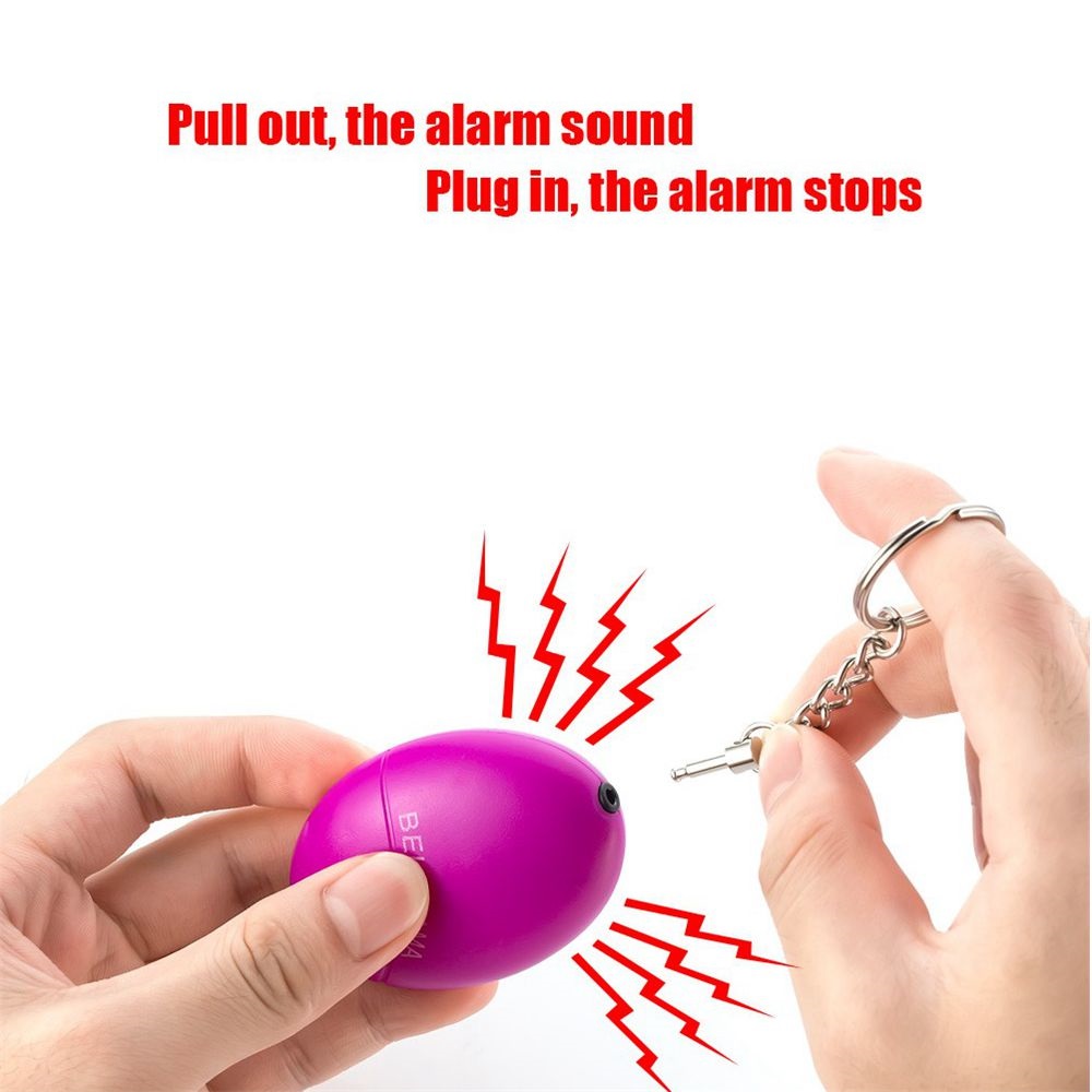 CKC 1pc Personal Anti-Attack Protection Egg Shape Panic SOS Keychain Anti-Defense Alarm System for Girl Child Elderly