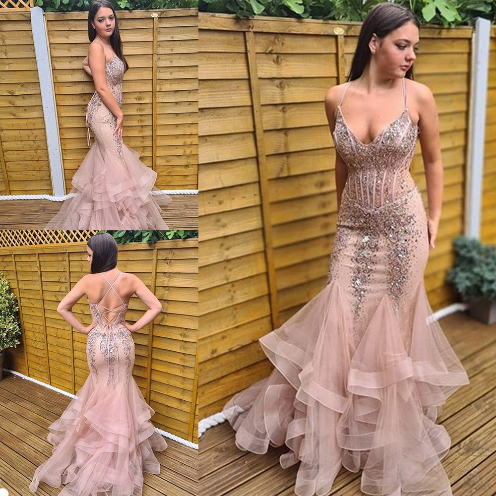 Elegant Evening Dresses Spaghetti Straps Lace Appliques Beads Prom Gowns 2020 Custom Made Sweep Train Mermaid Special Occasion Dress, Daffodil
Elegant Evening Dresses Spaghetti Straps Lace Appliques Beads Prom Gowns 2020 Custom Made Sweep Train Mermaid Special Occasion Dress, Daffodil