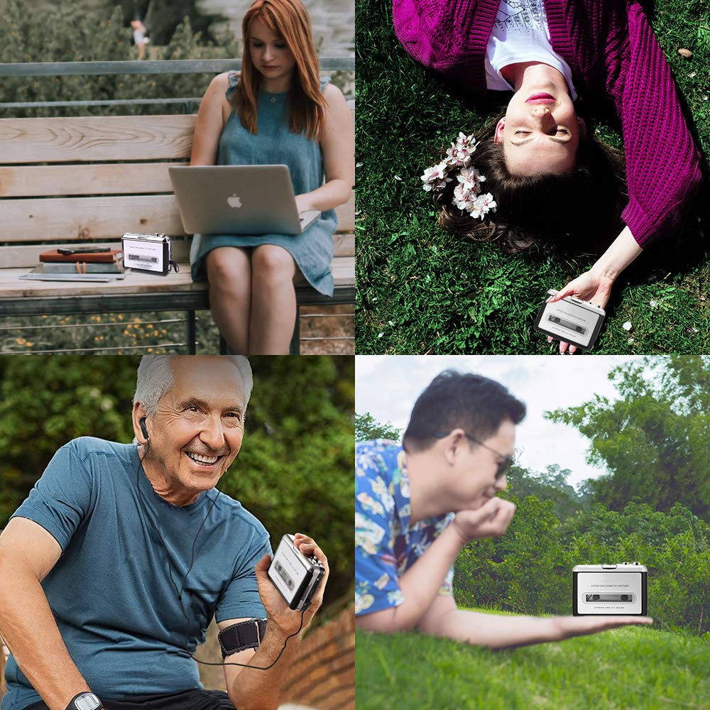 Classic USB Cassette Player Cassette to MP3 Converter Capture Walkman MP3 Player Cassette Recorders Convert music on tape to Computer Laptop