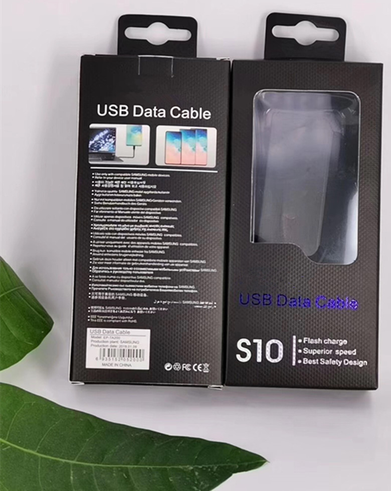 

S10+ Type C Data Cable 1m 3ft OEM Quality Fast Charging Charger Cord for Samsung Galaxy S10 S10e S9 S8 Note9 EP-DG970BBE with Retail Box