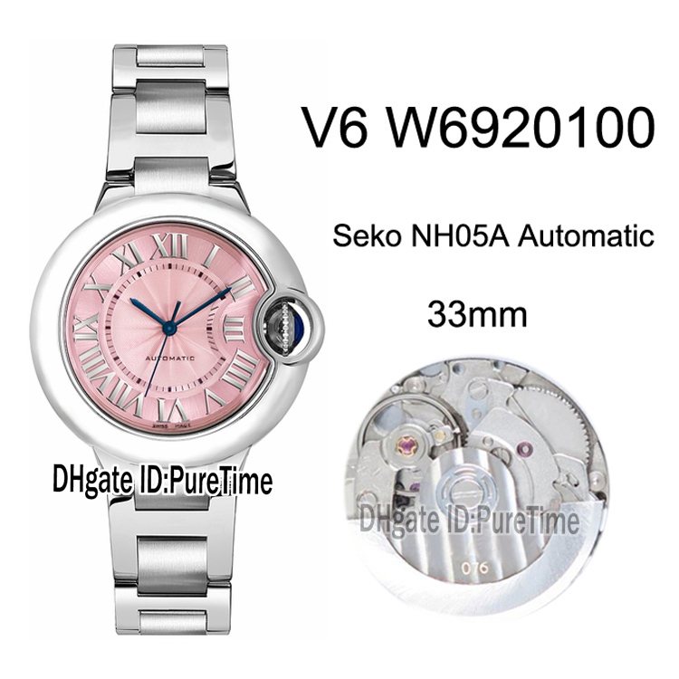 V6F W6920100 Seko NH05A Automatic Ladies Womens Watch Steel Case Pink MOP Dial Black Roman Markers Steel Bracelet Best Edition 33mm Puretime, Customized waterproof service
V6F W6920100 Seko NH05A Automatic Ladies Womens Watch Steel Case Pink MOP Dial Black Roman Markers Steel Bracelet Best Edition 33mm Puretime, Customized waterproof service