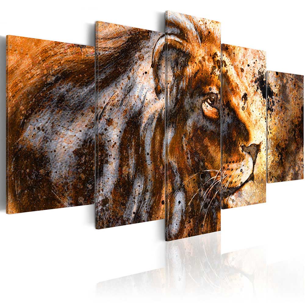 Canvas Art Print Abstract Modern Wild Animals Lions Painting Home Decoration, Choose Color & Size(No Frame )