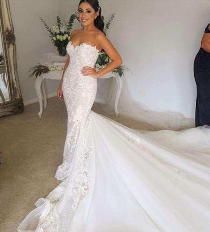 sweetheart mermaid wedding dresses vintage appliques lace bridal gowns vestidos de novia backless boho garden wedding dress