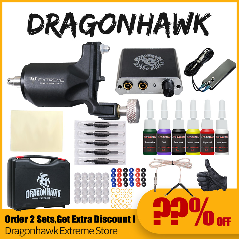 Complete Tattoo Machine Kit Set Rotary Machine 6 Colors Pigment Sets Power Tattoo Grips Kits Carrier Box Permanent Makeup
Complete Tattoo Machine Kit Set Rotary Machine 6 Colors Pigment Sets Power Tattoo Grips Kits Carrier Box Permanent Makeup
