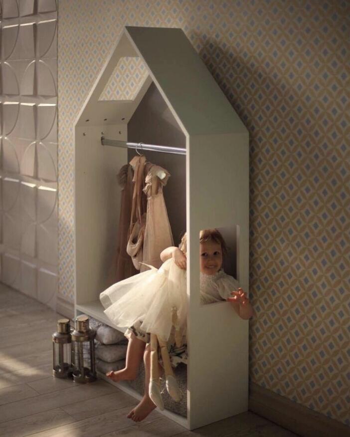 children's Cabinets clothing store display shelf Ins Nordic small house floor closet children room decoration storage photo hanger