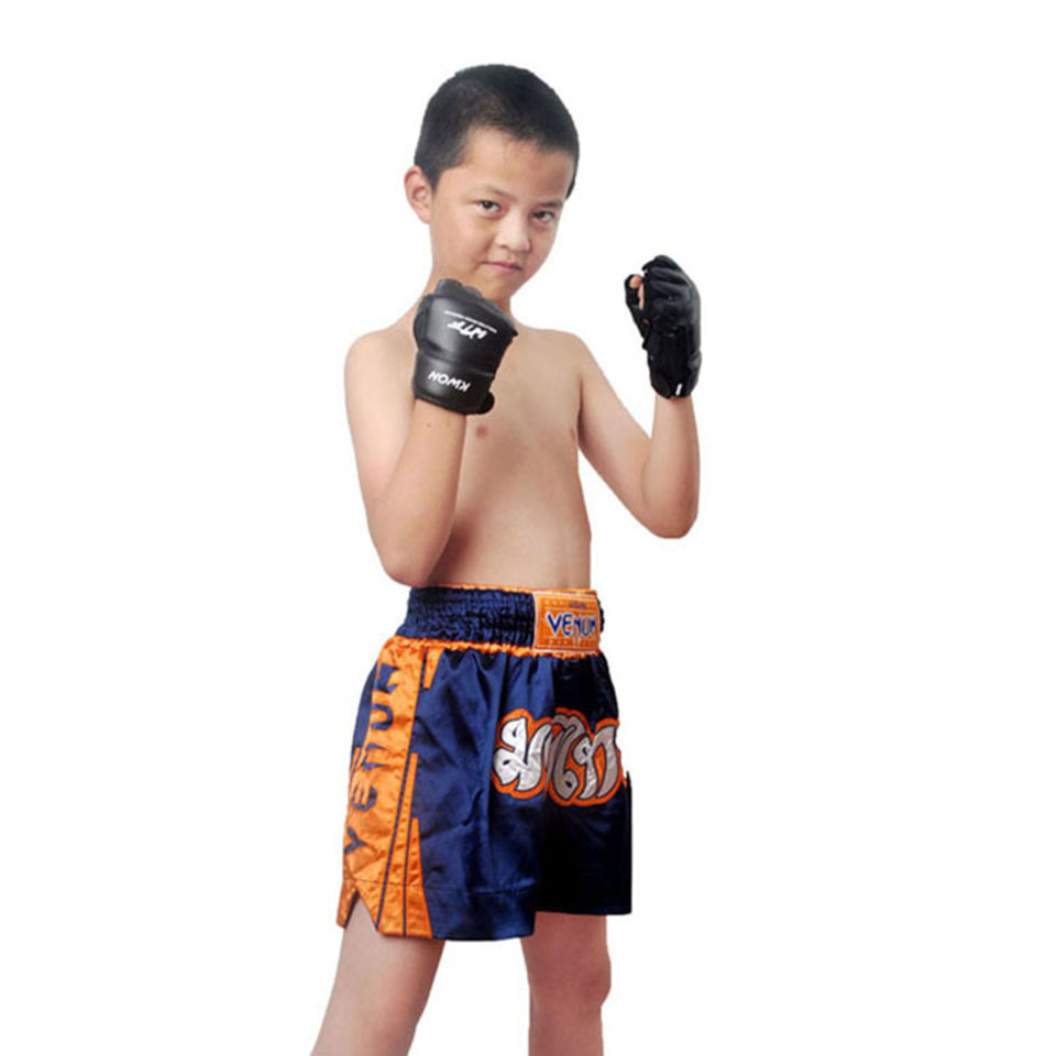 Kids Half Finger Boxing Gloves Mitts Sanda Karate Sandbag Taekwondo Protector Age 3-12
