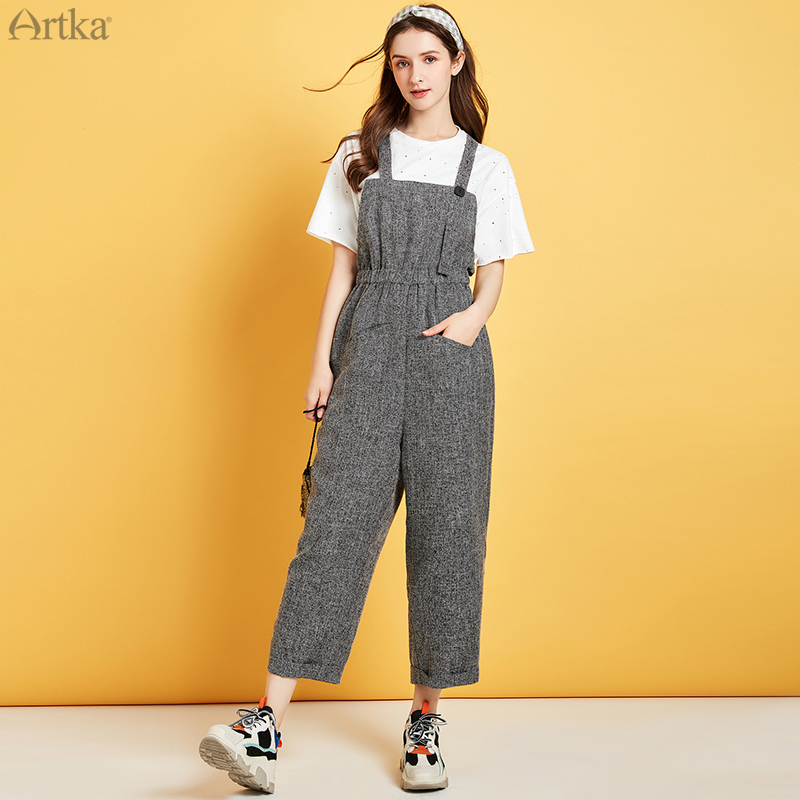ARTKA 2020 Spring New Women Jumpsuit Fashion High Waist Wide Leg Casual Pants Elastic Waist Rompers Womens Jumpsuit KA25100X, Gray
ARTKA 2020 Spring New Women Jumpsuit Fashion High Waist Wide Leg Casual Pants Elastic Waist Rompers Womens Jumpsuit KA25100X, Gray