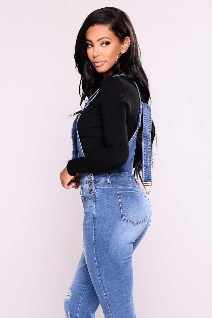 hot sale Women Overalls Straps Jeans Female Basic Classic Pencil Blue Denim Pants Ripped Hole Stretch Rompers Jumpsuit Jeans