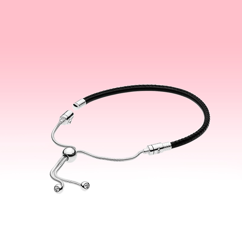 Women's Black Leather Slider Bracelet Fashion Jewelry for Pandora Stelring Silver Adjustable size Hand Chain Bracelets with Original box
Women's Black Leather Slider Bracelet Fashion Jewelry for Pandora Stelring Silver Adjustable size Hand Chain Bracelets with Original box