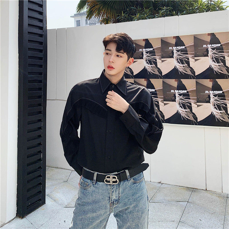 2020 Spring And Autumn New Youth Popular Three-dimensional Lace Design Personality Long-sleeved Shirt Fashion Casual Shirt, Black
2020 Spring And Autumn New Youth Popular Three-dimensional Lace Design Personality Long-sleeved Shirt Fashion Casual Shirt, Black