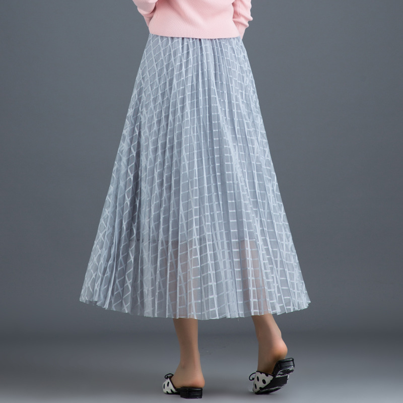 Women Fashion Grid Design Skirt High Waist Mesh Tulle Plaid Skirt Sweet Girls Midi Pleated Summer Jupe Femme Gray Apricot Faldas, Black
Women Fashion Grid Design Skirt High Waist Mesh Tulle Plaid Skirt Sweet Girls Midi Pleated Summer Jupe Femme Gray Apricot Faldas, Black