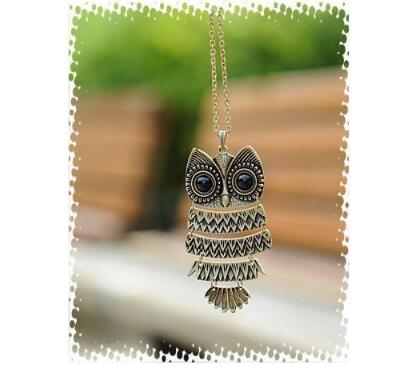New necklace, fashionable and popular in Europe and America, retro owl necklace, sweater chain wl1077