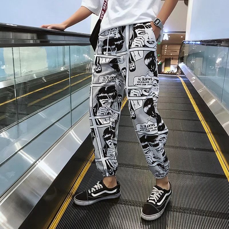 Mens Hip Hop Harem Pants Printed Joggers Pants Male Casual Trousers Loose Sports Casual Fashion Beam Foot Pants, Beige
Mens Hip Hop Harem Pants Printed Joggers Pants Male Casual Trousers Loose Sports Casual Fashion Beam Foot Pants, Beige